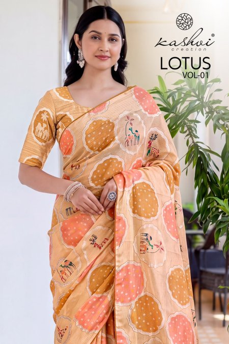 Aarushi Vol 1 By Kashvi Siya Silk Foil Printed Fancy Saree